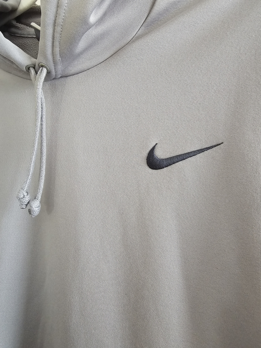 Nike Light Gray Pullover Hoodie with Black Swoosh - Picture 3 of 6
